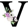 Purple Floral V Letter