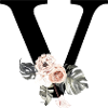 Tropical Floral V Letter
