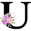 Lila Blumenbuchstabe u