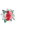 Red Floral U Letter