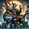 Viking with a wolf