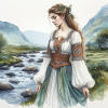 Aquarelle Celtibère Femme