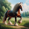 Aquarell Percheron Pferd