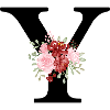 Red Floral Y Letter