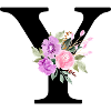 Purple floral letter y