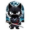 chat ninja - chaton samourai