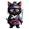 chat ninja - chaton samourai