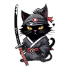 chat ninja - chaton samourai