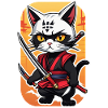 chat ninja - chaton samourai