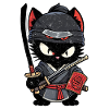 chat ninja - chaton samourai