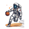 Astronaut basketball player