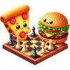 Chess, Pizza, Cheeseburger, Fast Food