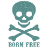 Skull Saying Born Free