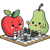Kawaii Chess Apple Pear Comic