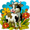 Petite vache au printemps