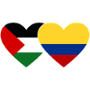 Palestine Colombie drapeau coeur
