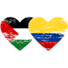 Palestine Colombia flag heart used