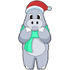 Hippopotamus Christmas Scarf