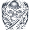 Skull with Knife