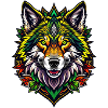 Colourful Wolf Illustration