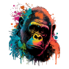 Farverigt Gorilla Splash Art Expression