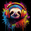 DJ paresseux avec casque