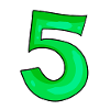 Number 5 Number Green