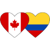 Canada Colombie Drapeau Coeur