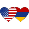 USA Armenia Flag Heart