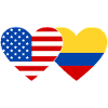 USA Colombia Flag Heart