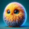 Chick Bird in 3D Hyperrealism