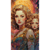 Mother with Daughter - Futuristic Illustration