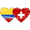Colombie Suisse Drapeau Coeur utilisé