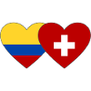 Colombie Suisse Drapeau Coeur