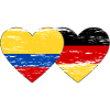 Colombia Germany Flag Heart Used