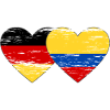 Germany Colombia Flag Heart Used