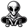 Alien Skater on Skateboard