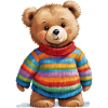 Teddy im gestreiften Pullover Aquarellzauber