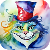 Cute crazy cat with hat