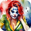 Cool Harlequin Poker Gothic Girl