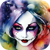 Cooles Harlequin Gothic Mädchen