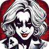 Cool Harlequin Poker Gothic Girl