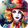 Cooles Harlequin Poker Gothic Mädchen