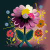 Buntblüten-Frühlingsabstraktion