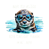 Loutre plongeante – Aquarelle avec dicton