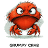 Grumpy Crab - Mürrische Cartoon Krabbe Design