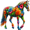 Pferd mit Blumen geschmückt