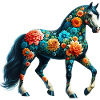 Cavallo decorato con i fiori