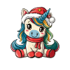 Einhorn-Weihnachts-Kawaii