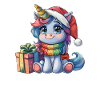 Einhorn-Weihnachts-Kawaii